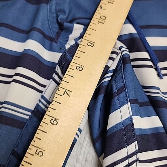 J‎ Crew Flex Board Swim Trunks Men's 33 Blue Stripe Double Drawstring Classic - Picture 11 of 12